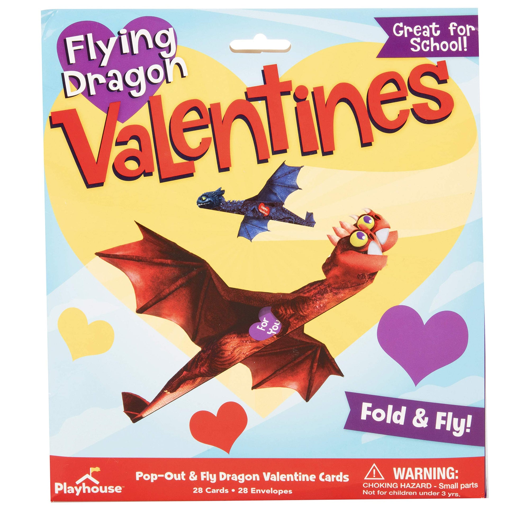 Buy now Playhouse Flying Dragons Valentine's Day Card Set for Kids, 28 Card Pack & Envelopes - Fold and Fly Paper Airplanes - Great for School Classroom Exchange Parties - Boys & Girls Ages 4+ at indiglob india