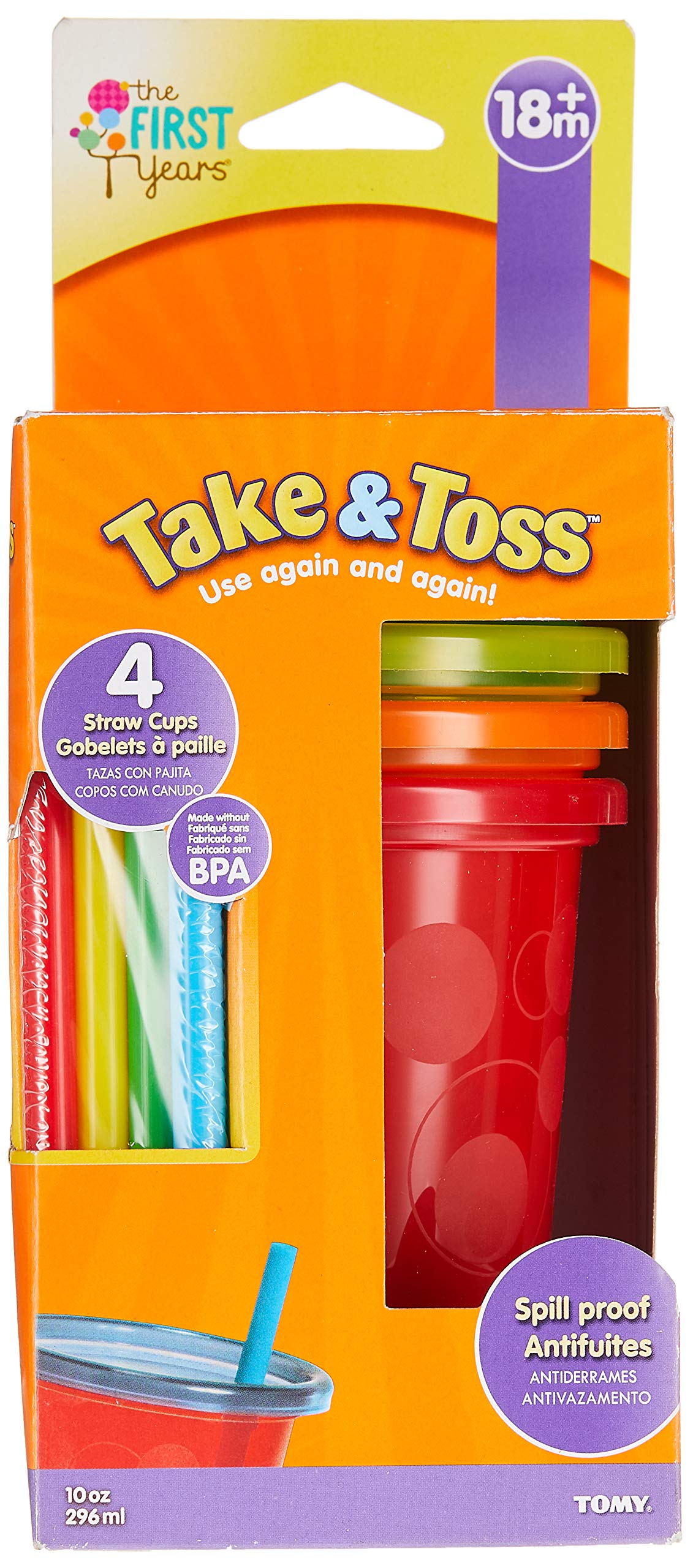 Buy now The First Years Take & Toss Straw Cup, Boy, 10 oz, Multicolor, 4 Count at indiglob india