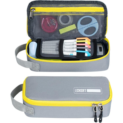 ECHSRT Large Pencil Case, Aesthetic Pen Pouch with Big Capacity, Minimalist Portable Stationery Bag with Handle for Office Organizer Aesthetic Pencil Cases