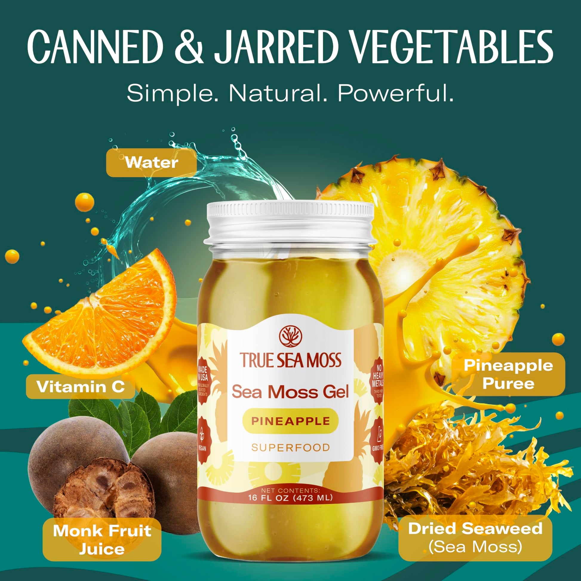 Buy now TrueSeaMoss Sea Moss Gel – Made in USA – Wildcrafted Seamoss, Fruits & Jarred Vegetables – Pineapple, Pack of 1 (Labels may Vary) at indiglob india