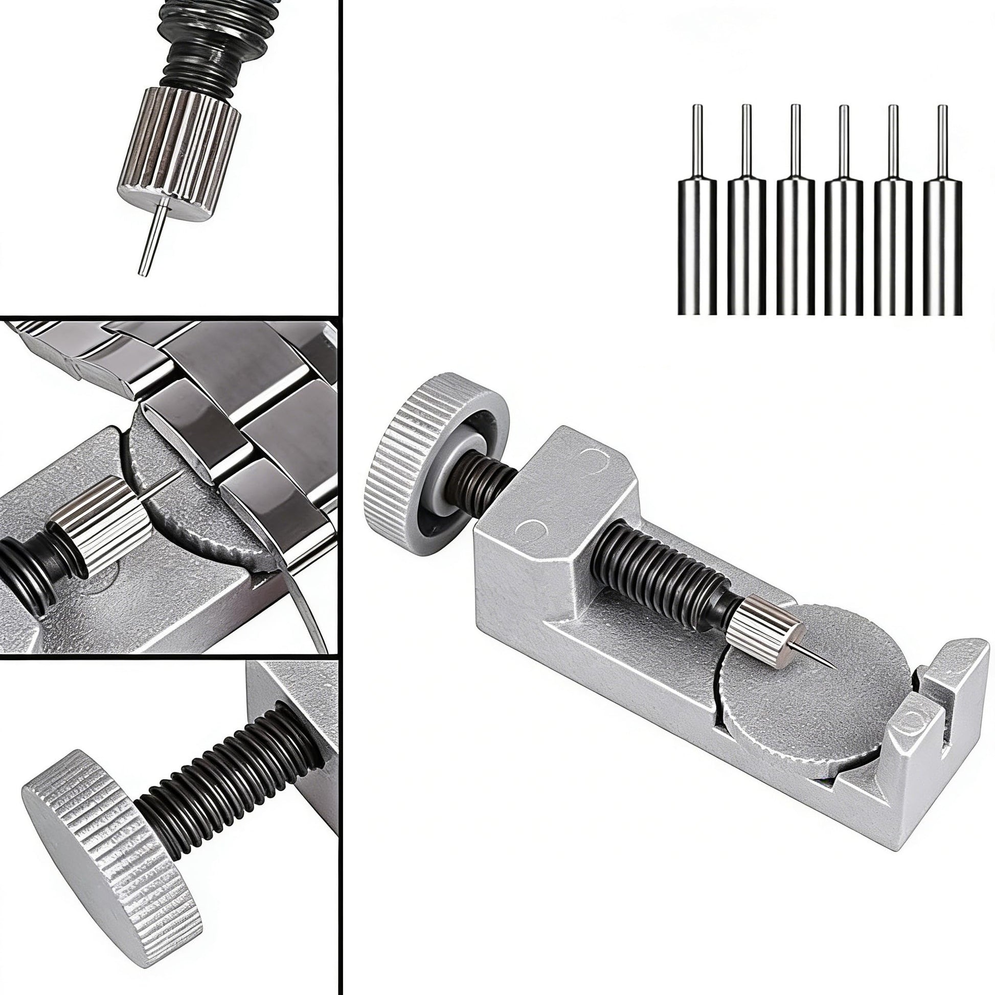 Buy now Watch Band Strap Link Pins Remover Repair Tool,24 in 1 Kit with 6 Extra Tips Replacement,20PCS Cotter Pin,Spring Bar Tool Set,1PCS Head Hammer at indiglob india