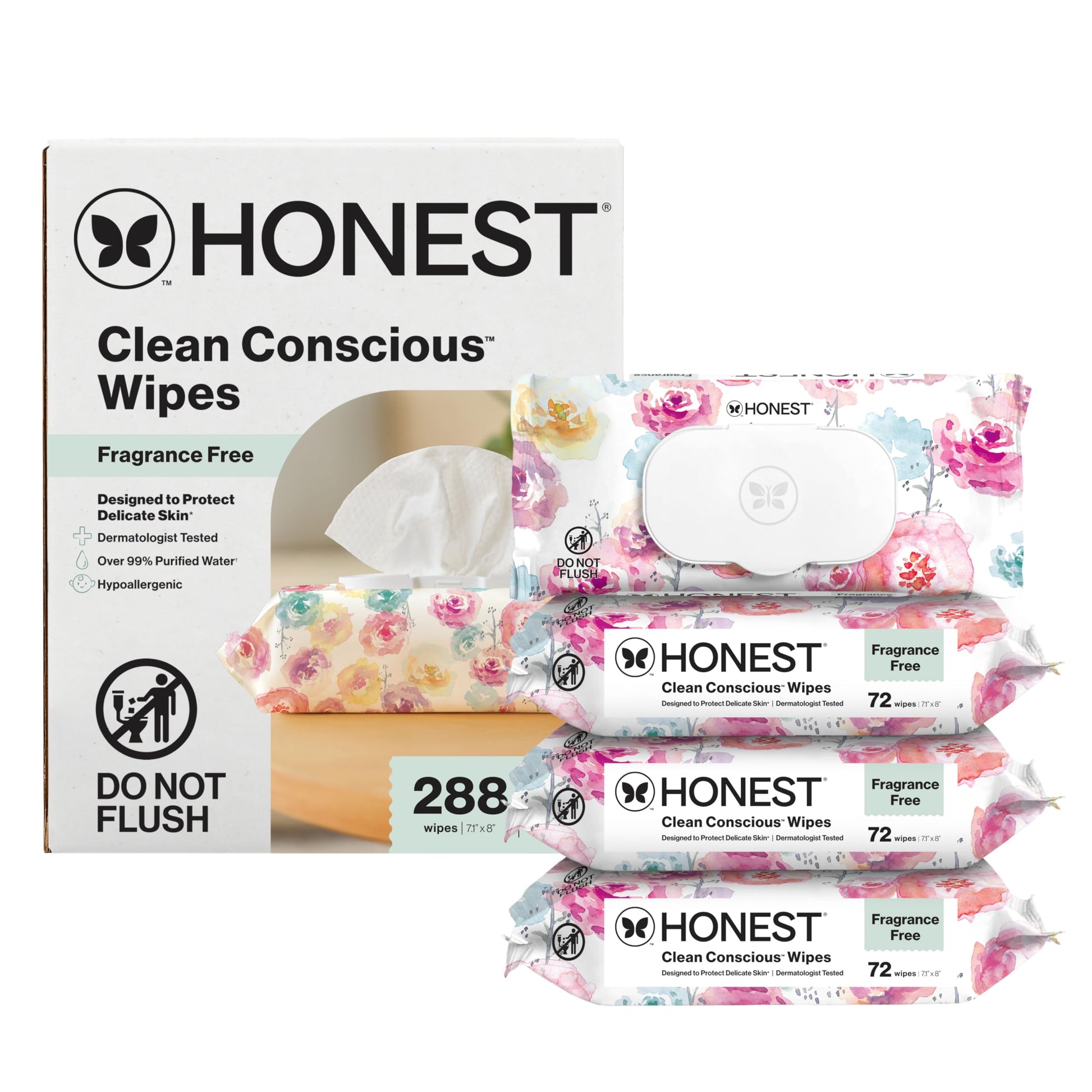 Buy now The Honest Company Hypoallergenic Multi-Use Baby Wipes for Sensitive Baby Skin Rainbow 60 Count at indiglob india