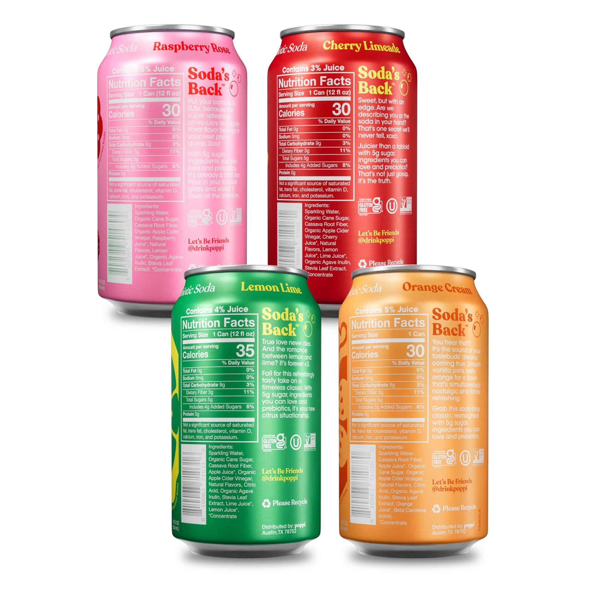 Buy now Poppi Sparkling Prebiotic Soda Beverage with Apple Cider Vinegar, Seltzer Water and Fruit Juice, The Classics Variety Pack, 12 Fl Oz, Pack of 12, Packaging May Vary at indiglob india