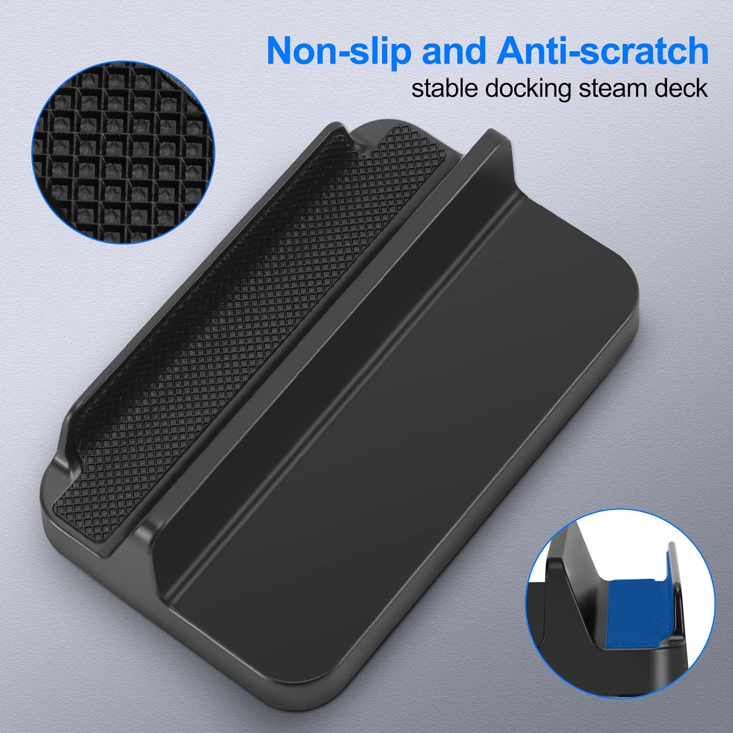 Buy now KUNSLUCK Stand Base for Steam Deck/Nintendo Switch 2, Steam Deck Stand with Anti-Slip Silicone Pad (Black) at indiglob india