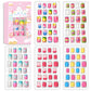 Laza 120pcs Children Nails Press On Pre-glue Full Cover Nail Tips Kit Glitter Gradient Color Rainbow Short Artificial False Nail Kits Lovely Christmas Gift for Children Kids Girls - Silver Pearl