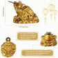 Chuangdi Feng Shui Money Frog with Chinese Coins Lucky Knots Red Blessing Bag Gold Three Legged Toad Decoration for Attracting Wealth Success Chinese New Year Gifts
