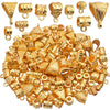 BronaGrand 100g (About 120-170pcs) Mixed Antique Copper Bail Beads,Spacer Bead,Bail Tube Beads,Bracelet Charms,Necklace Pendants for Jewelry and Craft Making - Gold