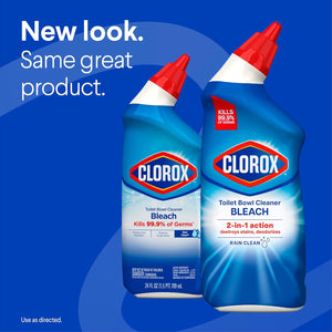 Clorox Toilet Bowl Cleaner Bleach, Rain Clean, 24 Fluid Ounces (Package May Vary)