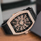 Buy now PINTIME Luxury Men's Crystal Watch Rosegold Tonneau Fashion Bling Iced Out Diamond Watch for Men Hip Hop Rapper, Black Dial at indiglob india