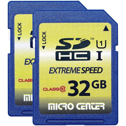 INLAND 32GB Class 10 SDHC Flash Memory Card Standard Full Size SD Card USH-I U1 Trail Camera by Micro Center (2 Pack)