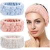 Chuangdi 3 Pieces Spa Headband for Women Facial Makeup Headband Soft Terry Cloth Hairband for Washing Face Mask Spa Shower Gifts(Dark Pink, Dark Blue, Milky-White) - Blue, Pink, White