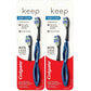 Colgate Keep Soft Manual Toothbrush for Adults with 2 Deep Clean Floss-Tip Brush Heads, Navy
