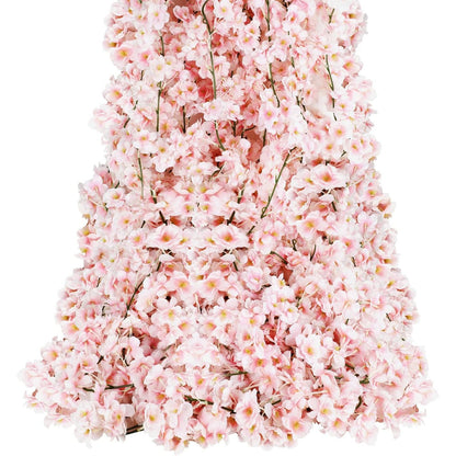 Sunm Boutique 4-Pack 23.6 Ft Cherry Blossom Garland Cherry Blossom Hanging Vine Silk Sakura Vines Garland for Wedding Party Decor, Pink