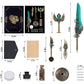 Quill Pen Set, Green, Feather Pen, Ink, Bookmarks, Seals, Nibs, Wax Bead, Envelopes, Writing Paper, Gift Box