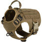 ICEFANG Tactical Dog Harness, Large Size,2X Metal Buckle,Working Dog MOLLE Vest with Handle,No Pulling Front Leash Clip,Hook and Loop Panel (Brown,L (Pack of 1))