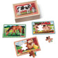 Melissa & Doug 4‑in‑1 Wooden Farm Jigsaw Puzzle Set, 48 Pieces with Storage Box, Toddler Puzzle Toy for Kids Ages 3+