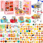 80 Pieces Mini Food Drinks Bottle Toys Pretend Food for Dollhouse Kitchen Accessories Mini Play Resin Food Toys