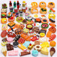 80 Pieces Mini Food Drinks Bottle Toys Pretend Food for Dollhouse Kitchen Accessories Mini Play Resin Food Toys