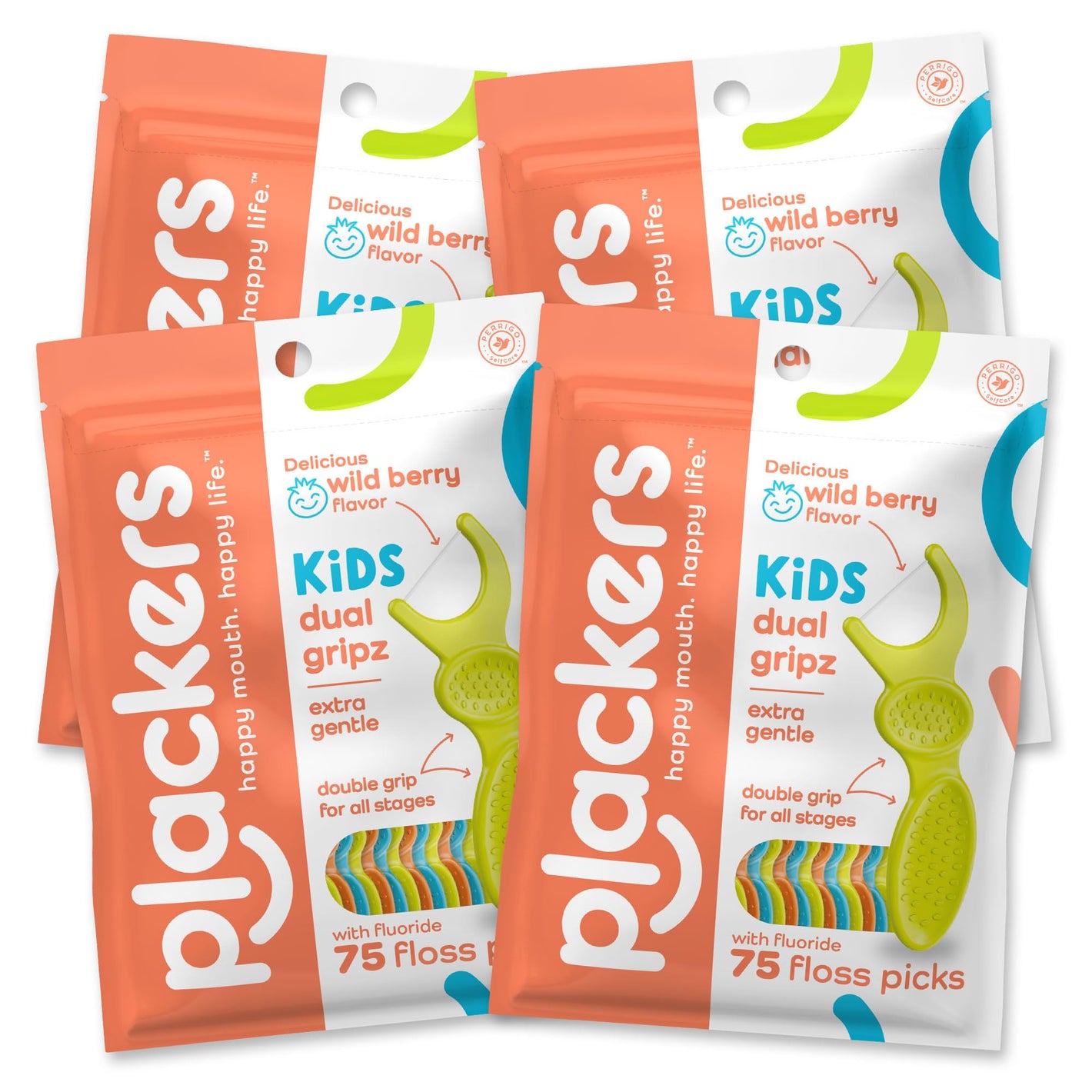 Buy now Plackers Kids Dental Floss Picks 75, Multicolor, Fruit Smoothie Swirl, Original Version, 300 Count (Pack of 4) at indiglob india