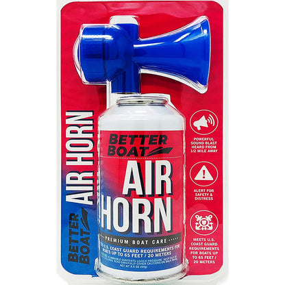 Large 3.5oz Marine Safety Air Horn, Very Loud Handheld Fog Horn, Compressed Can 3.5oz for Boating and Walking Safety