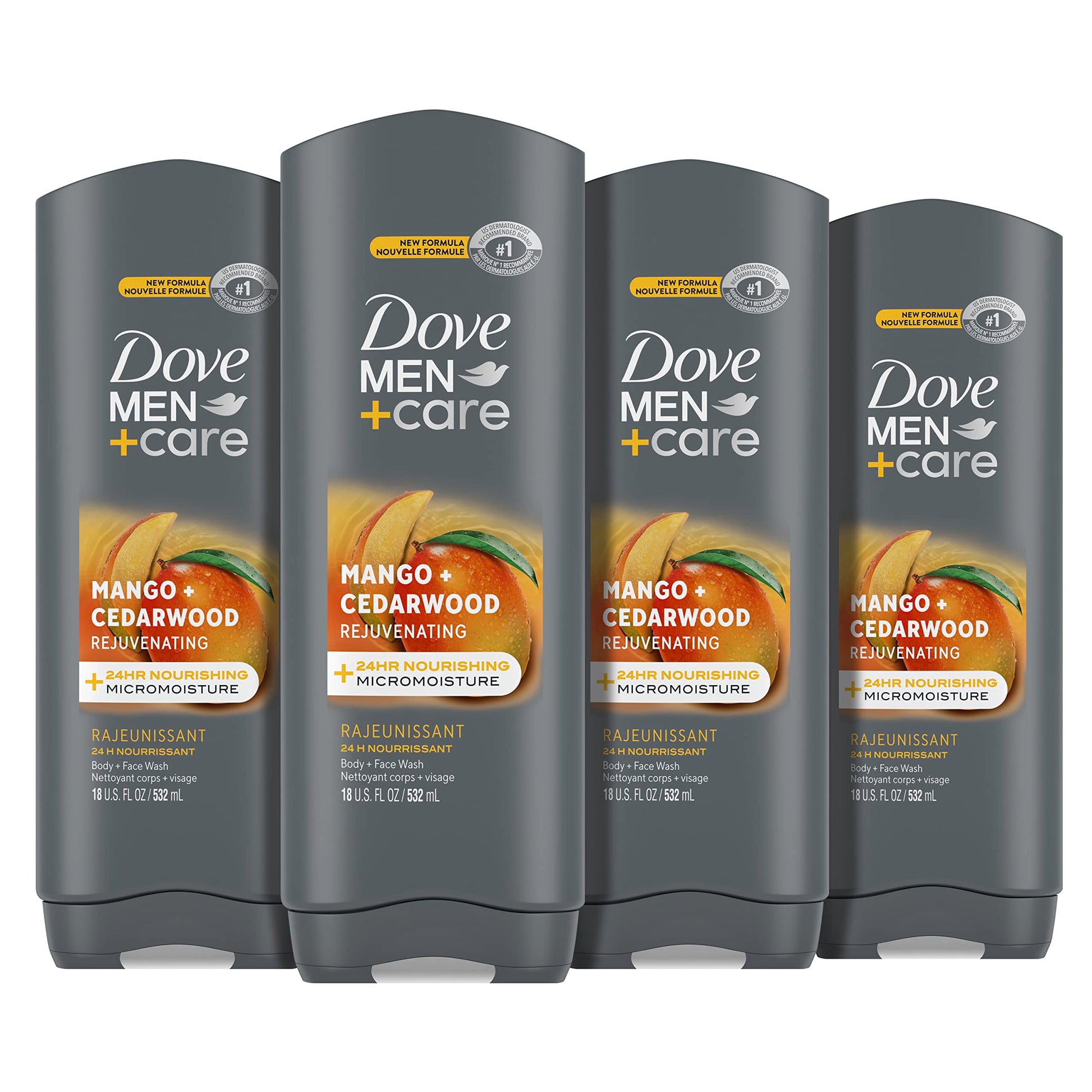 Buy now DOVE MEN + CARE Body and Face Wash Clean Comfort 4 Count for Healthier and Stronger Skin Effectively Washes Away Bacteria While Nourishing Your Skin, 18 oz at indiglob india