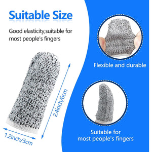 Honoson 60 Pieces Finger Cots Cut Resistant Finger Protector Reusable Thumb Sleeve Anti Slip Thumb Protectors Guards for Kitchen Sculpture Work
