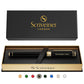Buy now Scriveiner Black Lacquer Rollerball Pen - Stunning Luxury Pen, Real Gold Plating, Schmidt Ink Refill, Best Roller Ball Gift Set for Men & Women, Professional, Executive Office, Nice Pens at indiglob india
