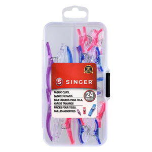 Buy now SINGER Sewing & Quilting Clips, 24ct - Large, Small & Mini Fabric Clips for Crafts - Assorted Color Quilt Clamps, Multi-Use Sewing Tool, Includes Storage Case at indiglob india