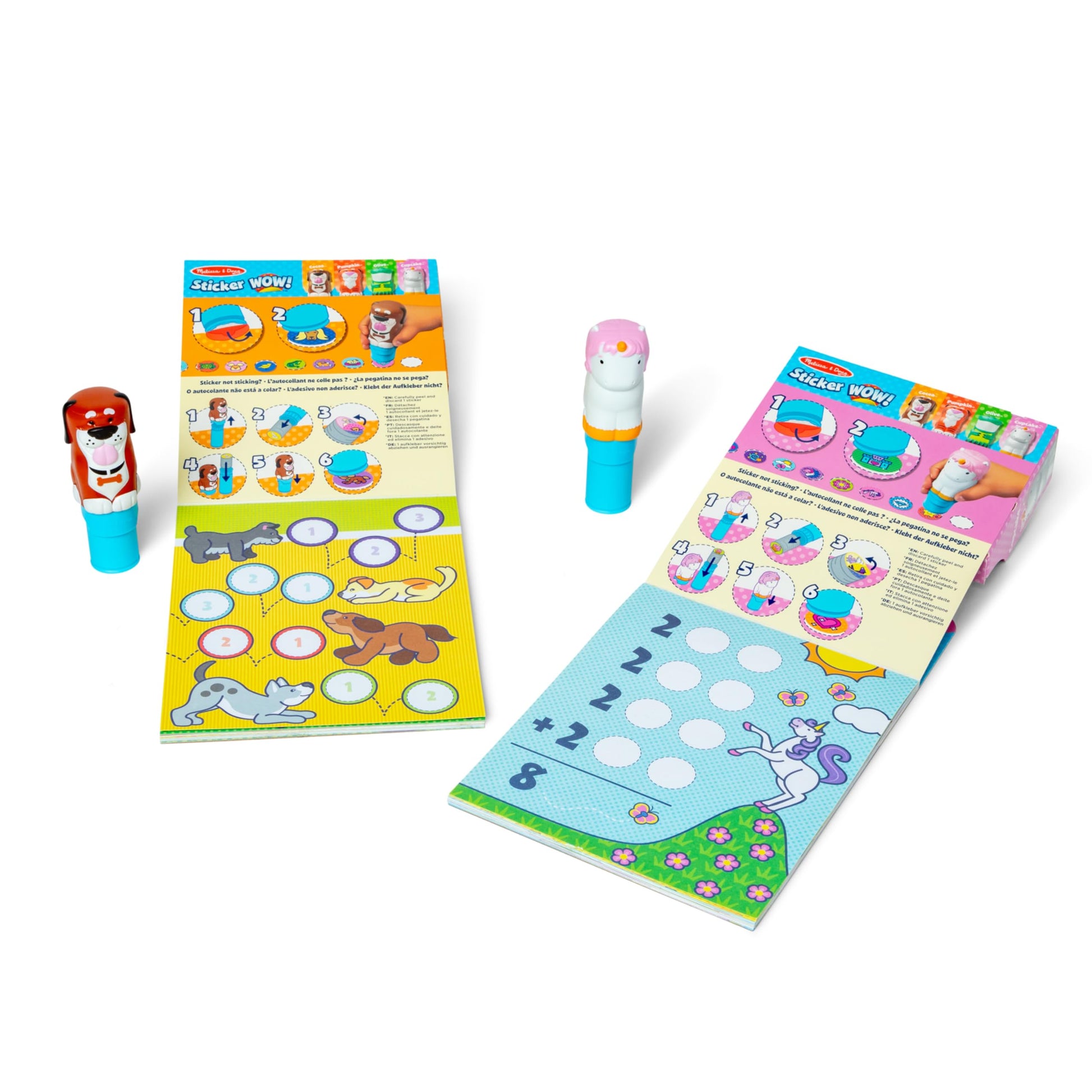Buy now Melissa & Doug Sticker Wow!ƒ?› Dog and Unicorn Bundle: 2 24-Page Activity Pads, 2 Sticker Stampers, 600 Stickers, Arts and Crafts Fidget Toy Collectible Characters at indiglob india