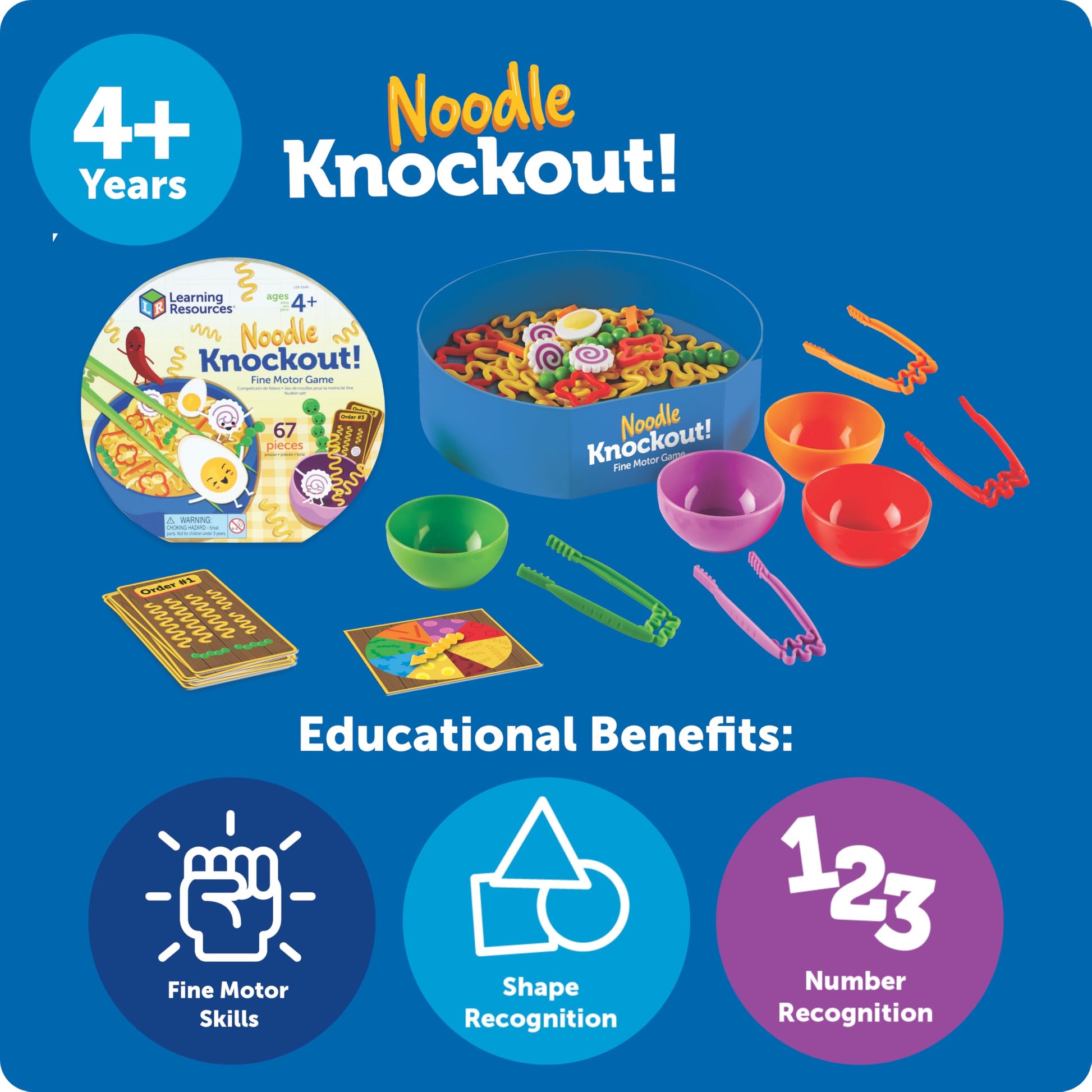 Buy now Learning Resources Noodle Knockout! Fine Motor Game Math Busy Board Sensory Bin STEM Toys, Ages 4+ at indiglob india