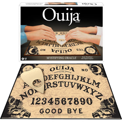 Classic Ouija with 1990s Artwork by Winning Moves Games, Thick Wood Premium Quality Talking Spirit Board, for 2 or More Players, Ages 8 and Up (1175)
