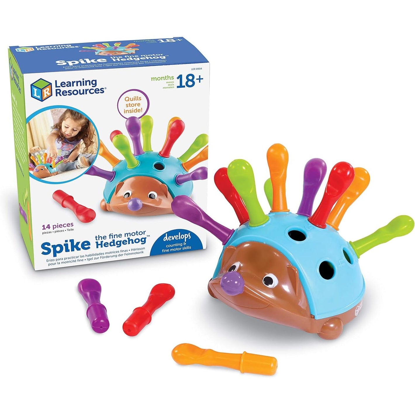 Learning Resources Spike The Fine Motor Hedgehog - Toddler Montessori Toys, Stacking Shape, Gifts For Boys And Girls, Sorting And Matching Skill Activities, Educational Games, Kindergarten
