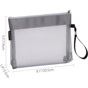 Sea Team 6pcs Multicolored Portable Travel Toiletry Pouch Nylon Mesh Cosmetic Makeup Organizer Bag with Zipper (ST-CB0616)