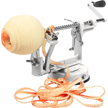 Apple Peeler and Corer - Durable, Heavy Duty Chrome Cast Iron with Powerful Countertop Suction, Hand Crank for Fruits, Apples, Potatoes or Veggies, Fall Picking Season and Holiday Pie Making Essential