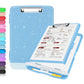 Buy now Sooez Clipboard with Storage, Clip Board 8.5 x 11 with Pen Holder, Plastic Organization Case Box for Letter Legal A4 Size Paper, Low Profile Clip, Nurses Teachers Must Haves, School & Office Supplies Glitter Blue at indiglob india