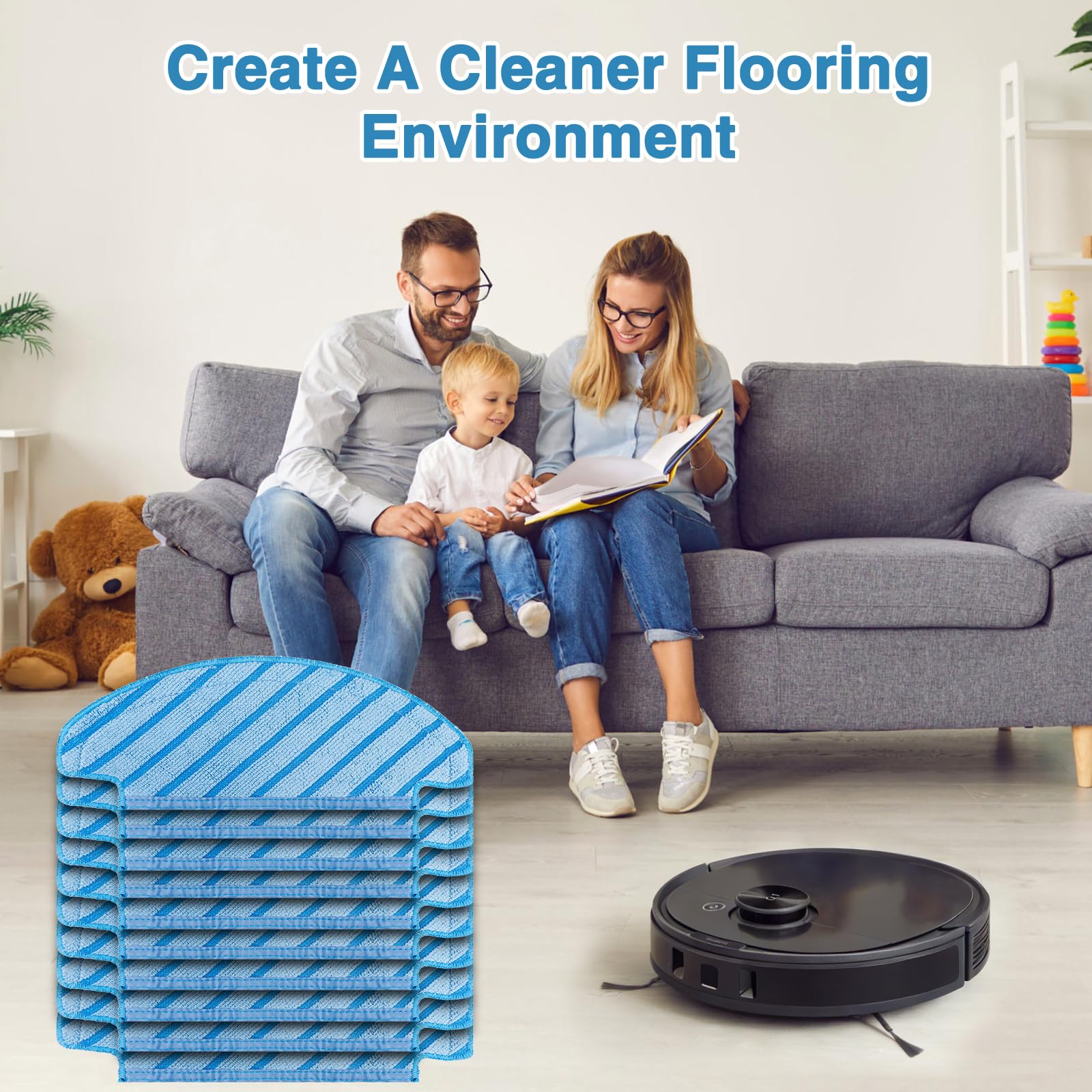 Buy now Ecovacs Deebot Washable Cloth Mop Pads for Ozmo T8 Series, T9, N8 Pro Plus, Yeedi Vac Max Replacement Parts at indiglob india