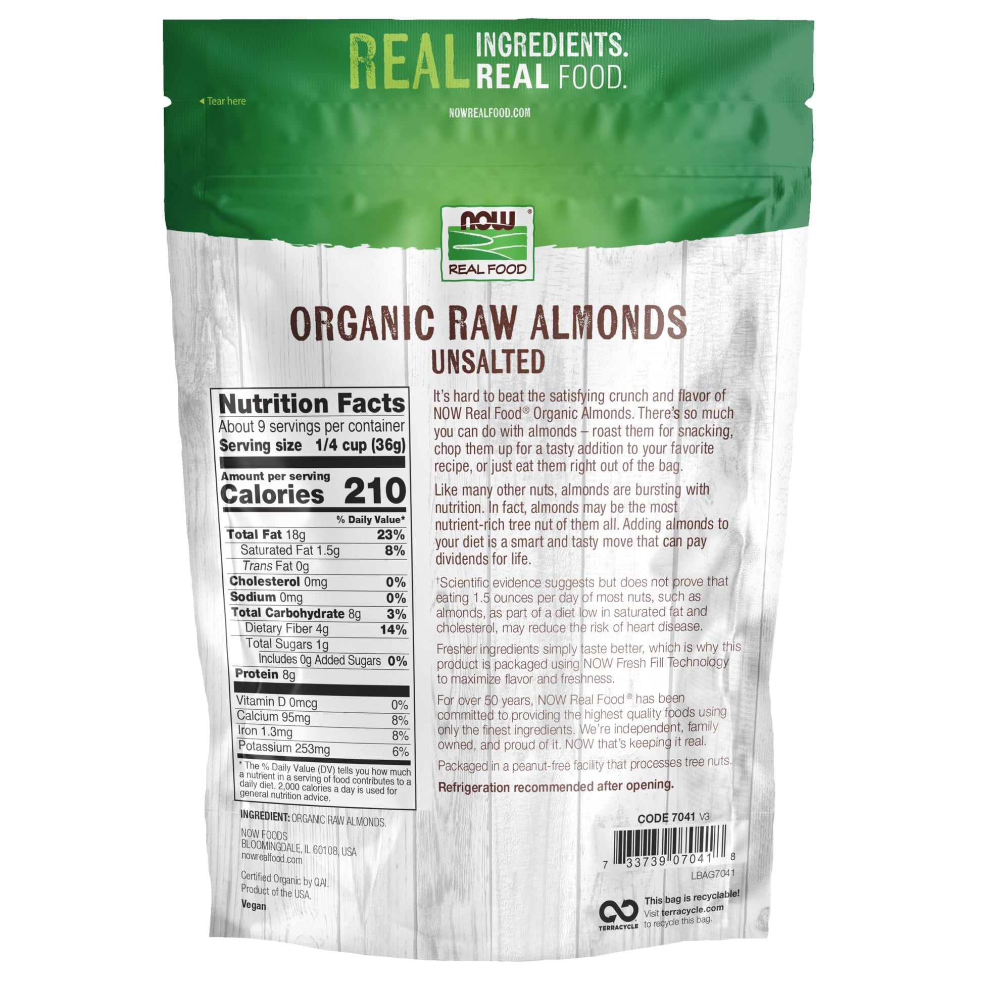 Buy now NOW Foods, Certified Organic Almonds, Raw and Unsalted, Good Source of Protein and Fiber, Grown in the USA, Certified Non-GMO, 12-Ounce (Packaging May Vary) at indiglob india