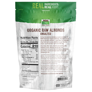 Buy now NOW Foods, Certified Organic Almonds, Raw and Unsalted, Good Source of Protein and Fiber, Grown in the USA, Certified Non-GMO, 12-Ounce (Packaging May Vary) at indiglob india