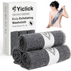 Yiclick Exfoliating Washcloth Towel [3 Pack], Japanese Exfoliating Wash Cloth, Korean Body Scrubber Exfoliator, Back Scrubber Washer for Shower Bath, Body Scrub African Net Sponge Loofah Luffa Colors - Grey