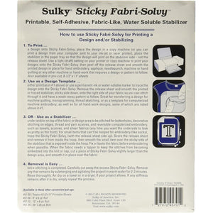 Sulky Sticky Fabri-Solvy Stabilizer 20"X36"