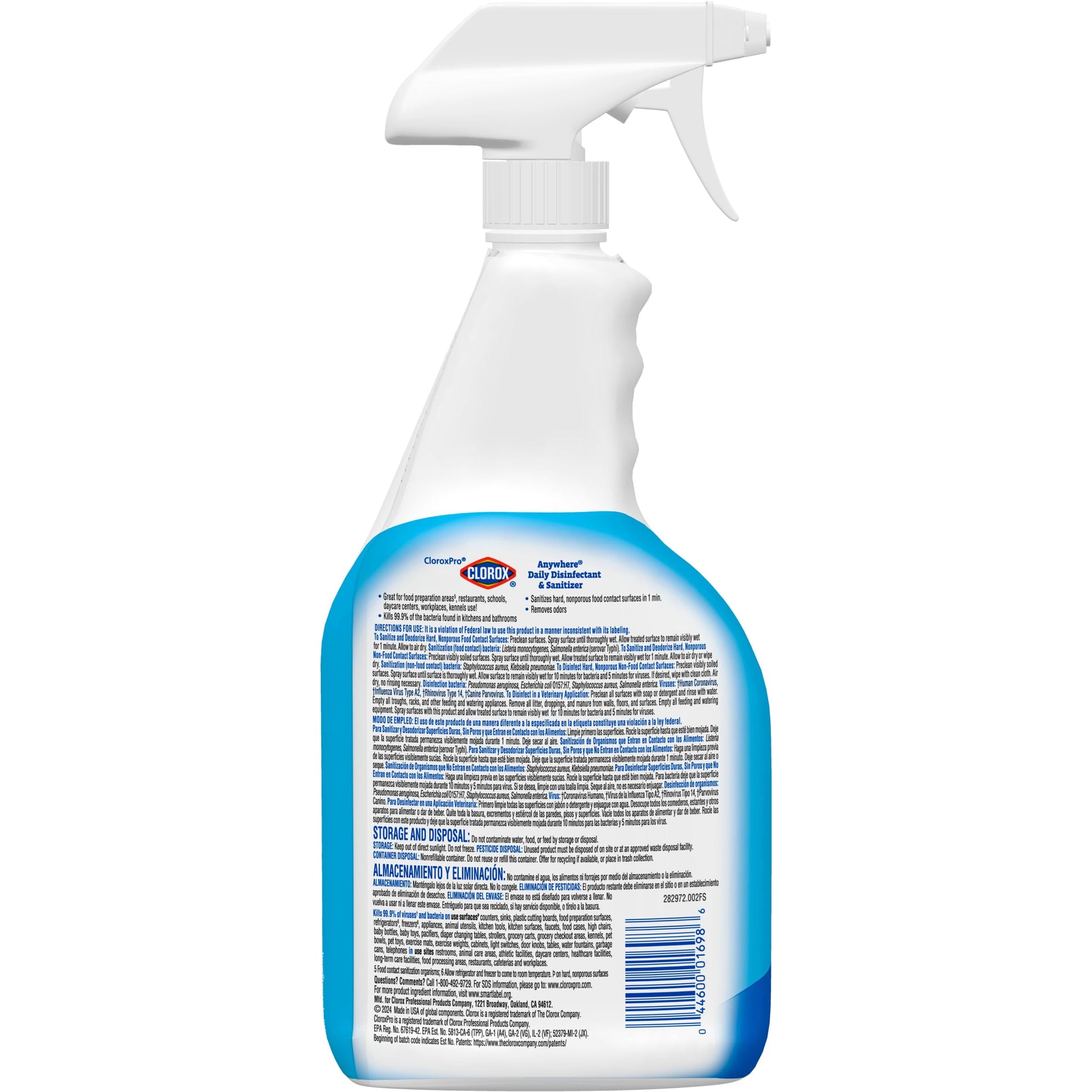 Buy now CloroxPro Anywhere Daily Disinfectant and Sanitizer, No-Rinse Food Contact Sanitizer, 32 Fluid Ounces, Pack of 12 at indiglob india