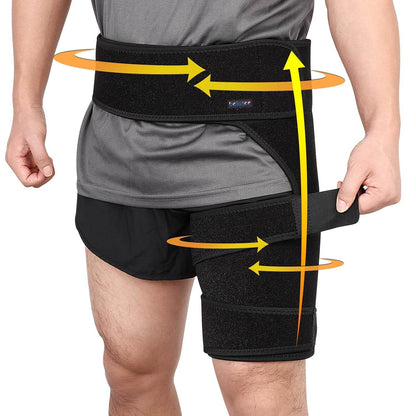 beister Men and Women Adjustable Hip Groin Stabilizer and Hip Brace for Sciatica Pain Relief, Thigh Leg Compression Support Wrap Sleeve for, Hip Joint Pain, Quad Hamstring Joints Recovery - My Store