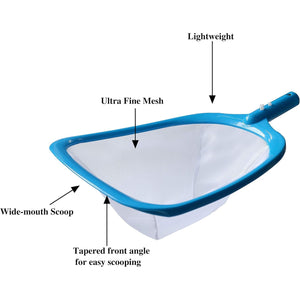 ATIE Pool Spa Leaf Skimmer Net with White Ultra Fine Mesh with 4" Deep Pocket Great for Removing Leaves & Debris in In-Ground Pool Spa and Above Ground Pool, Inflatable Pool, Hot Tub, and Fountain