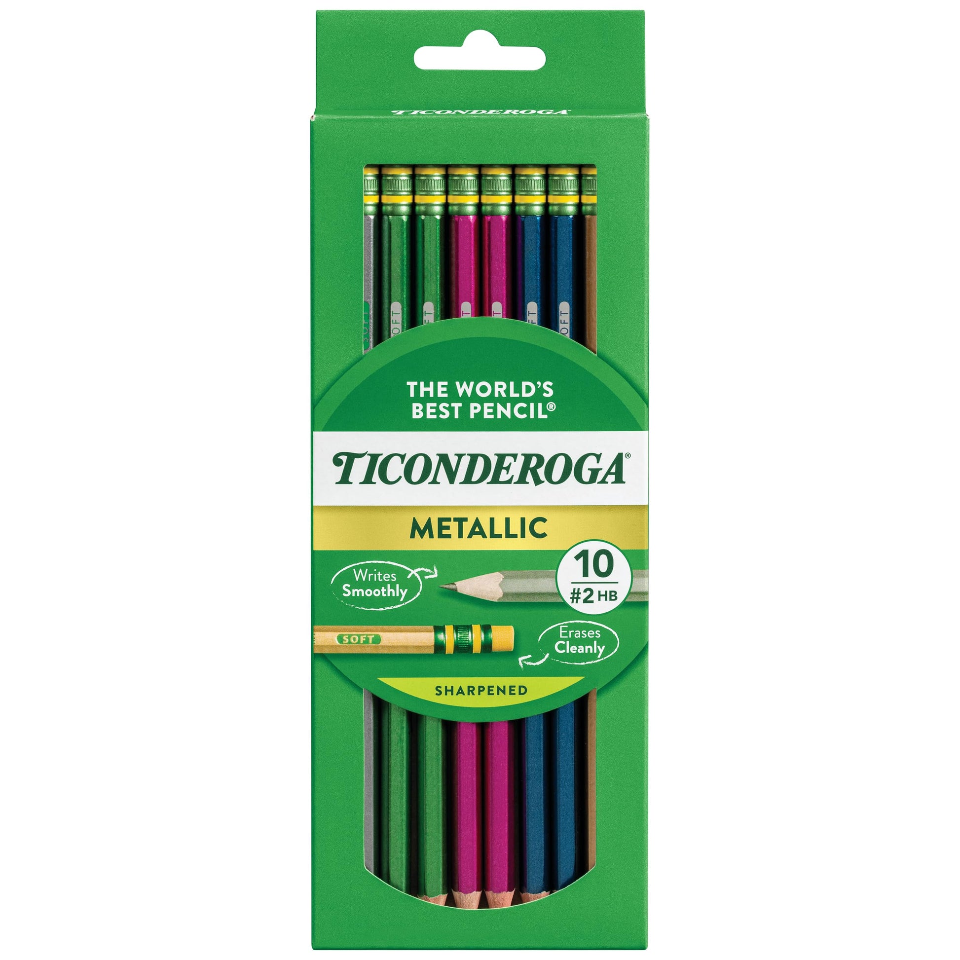 Buy now Ticonderoga Wood-Cased Pencils, Pre-Sharpened, #2 HB Soft, Neon Colors, 10 Count 10 10 Count Metallic at indiglob india