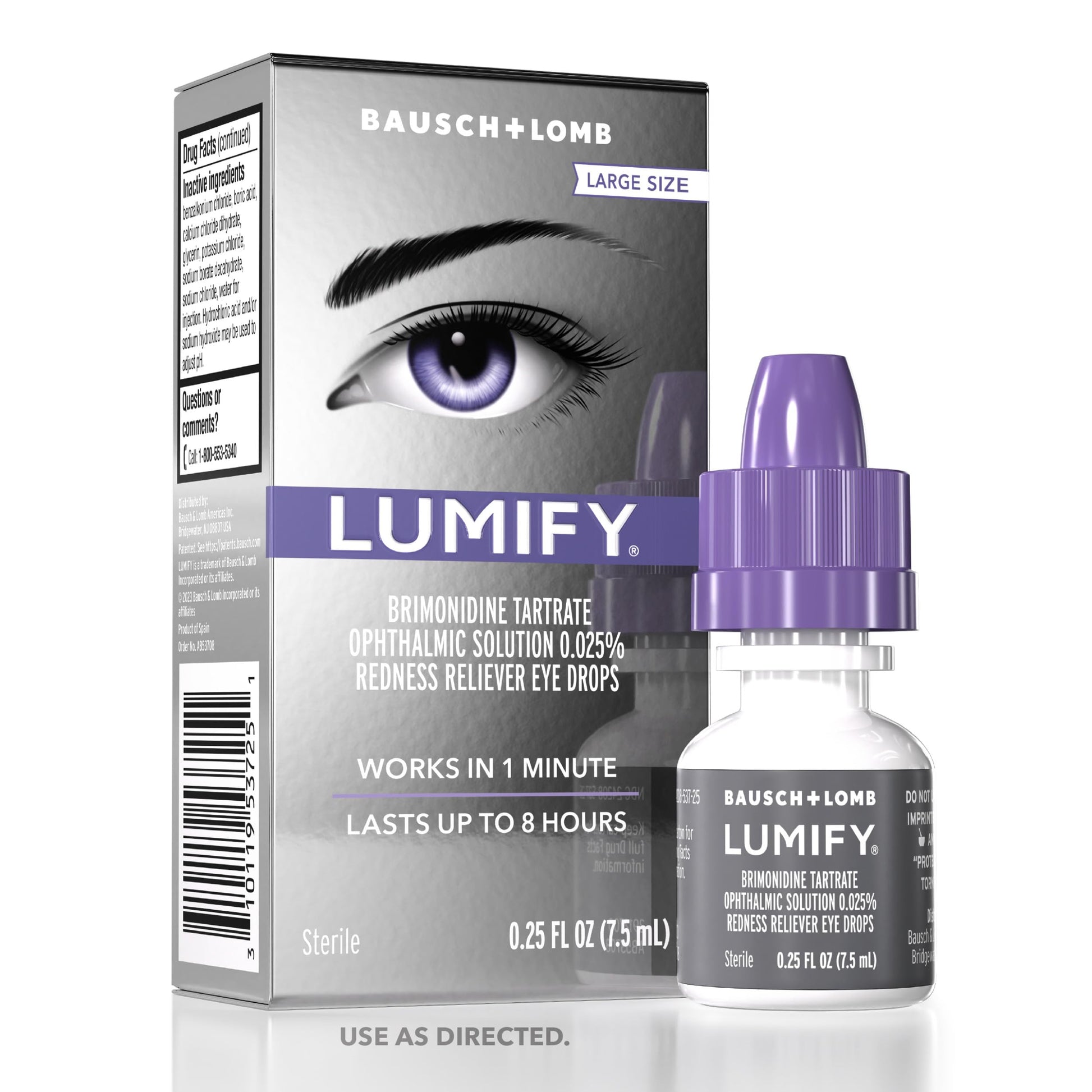 Buy now LUMIFY Eye Drops for Red Eyes, Redness Reliever for Brighter Looking Eyes, Works in 1 Minute & Lasts Up to 8 Hours, Eye Drops, 0.25 Fl Oz (7.5mL) Lumify Eye Drops at indiglob india