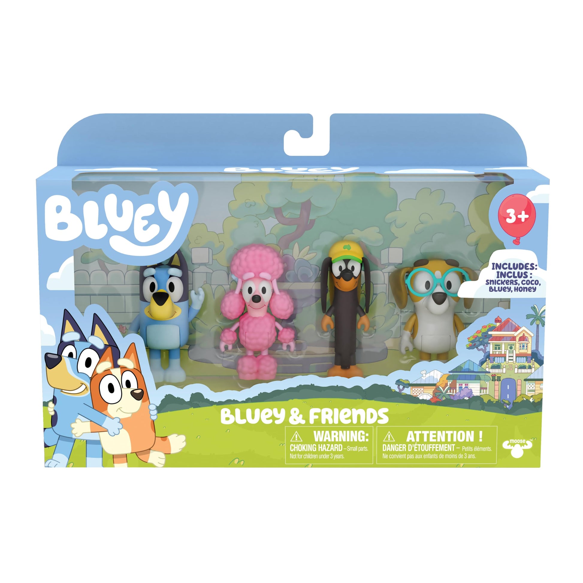 Buy now Bluey Pass The Parcel Figurine Toys Pack of 4, Character Toys with Bingo, Lucky’s Dad, and Lila Figures, Small Action Figures for Kids Ages 3+ at indiglob india