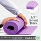 Gaiam Essentials Thick 2/5" (10mm) and Thin 1/4" (6mm) Yoga & Pilates, Fitness & Exercise Mat with Easy-Cinch Carrier Strap