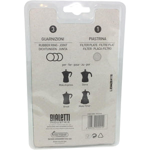Bialetti Moka Express 6 Cup Replacement Filter and 3 Gaskets , White