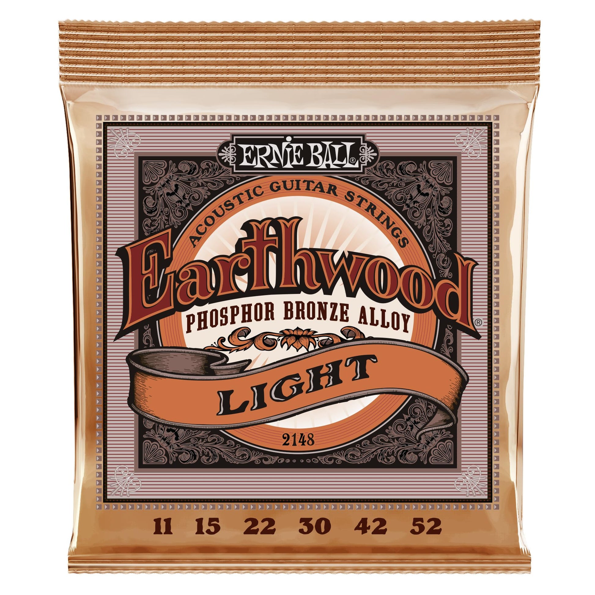 Buy now Ernie Ball Earthwood Medium Light Phosphor Bronze Acoustic Guitar Strings, 12-54 Gauge (P02146) Light (11-52) Single Pack at indiglob india