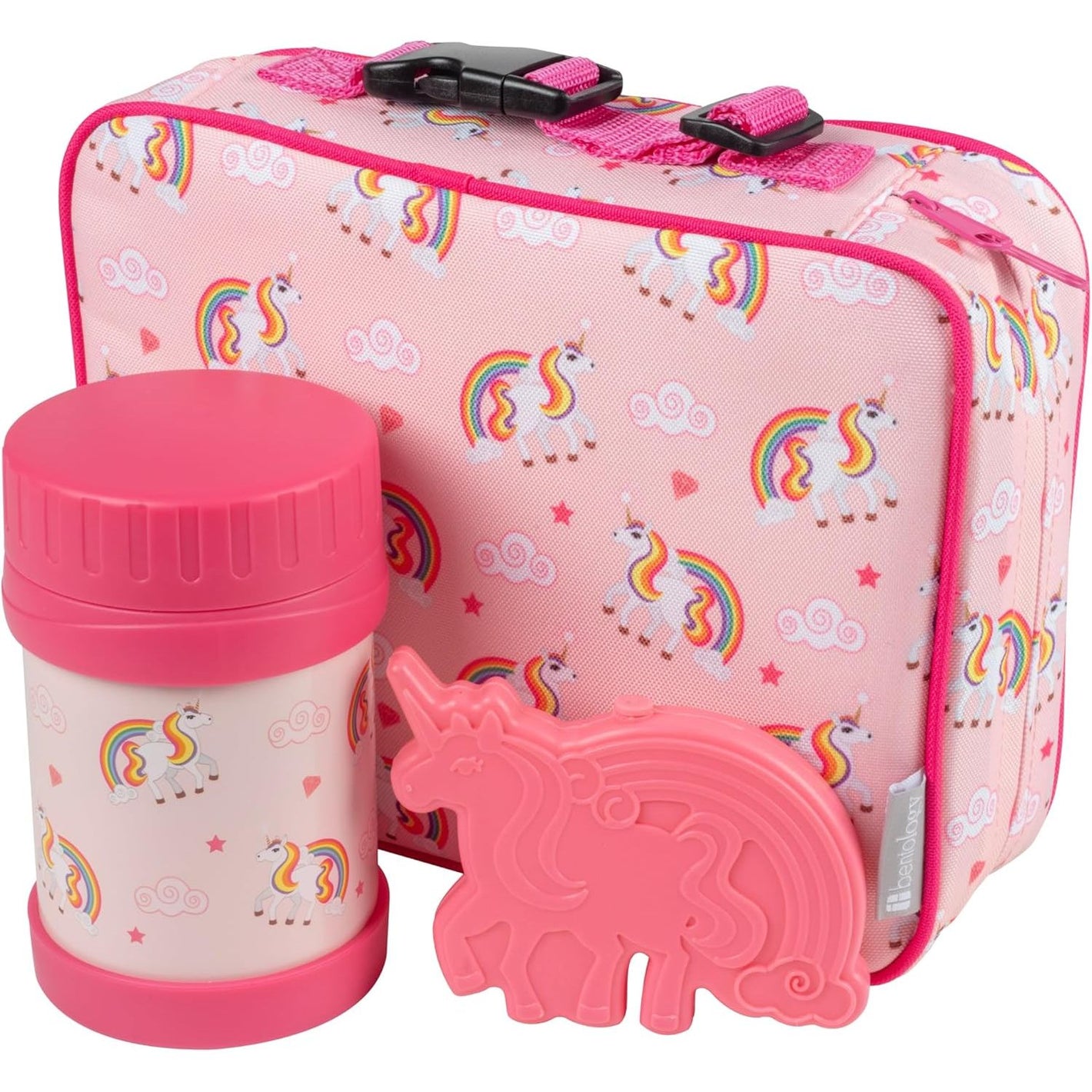 Buy now Bentology Kids Lunch Bag Set w Matching Reusable Food Jar & Hard Ice Pack- Unicorn- Insulated Tote, Stainless Steel thermos & Freezer Pack to Keeps Food Fresh for Hours- Back to School Lunch Box Kits at indiglob india